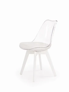 Halmar K245 krzesło bezbarwny / biały