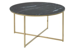 ACTONA Stolik kawowy Alisma okrągły Gold/black marble
