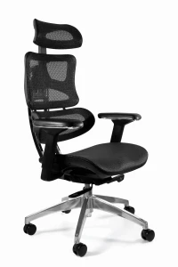Unique ERGOTECH chrom / czarny fotel biurowy