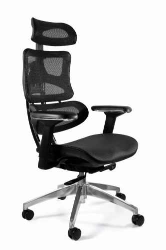Unique ERGOTECH chrom / czarny fotel biurowy