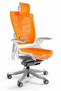 Unique WAU 2 biały stelaż / mango elastomer fotel biurowy