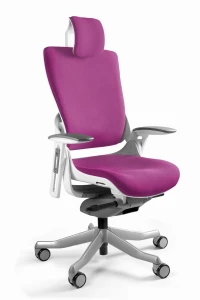 Unique WAU 2 biały stelaż / magenta tkanina fotel biurowy