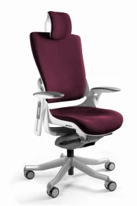 Unique WAU 2 biały stelaż / burgundy tkanina fotel biurowy