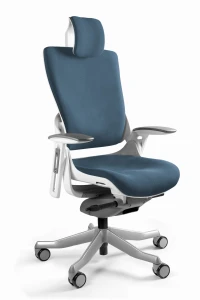 Unique WAU 2 biały stelaż / steelblue tkanina fotel biurowy