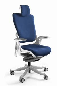Unique WAU 2 biały stelaż / royalblue tkanina fotel biurowy