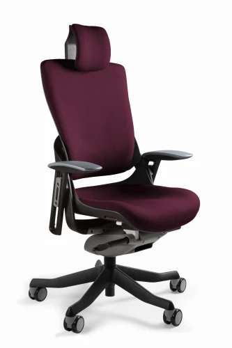 Unique WAU 2 czarny stelaż / burgundy tkanina fotel biurowy