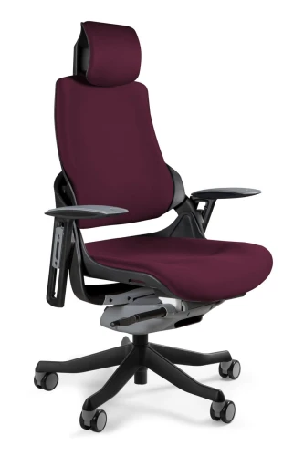 Unique WAU czarny stelaż / burgundy tkanina fotel biurowy