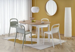 Halmar RINGO stół kolor blat dąb craft; nogi - biały (102-142x102x76 cm)