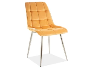 Signal Krzesło Chic Velvet Chrom Stelaż / Curry Bluvel 68