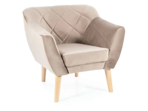 Signal Fotel Karo 1 Velvet Ciemny Beż Bluvel 40 / Buk