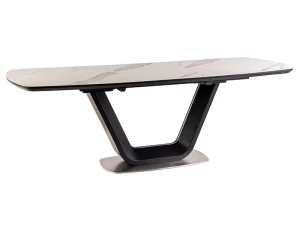 Signal Stół Armani Ceramic Biały Efekt Marmuru/ Czarny Mat 160(220)X90