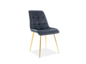 Signal Krzesło Chic Velvet Złoty Stelaż/Czarny Bluvel 19