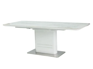 Signal Stół Cartier Ceramic Biały Efekt Marmuru/Biały Lakier 160(210)X90