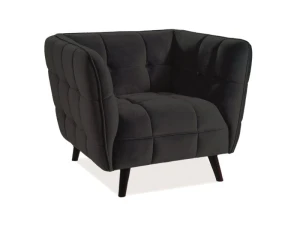 Signal Fotel Castello 1 Velvet Czarny Bluvel 19 / Wenge