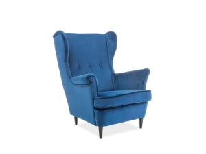 Signal Fotel Lord Velvet Granatowy Bluvel 86 / Wenge