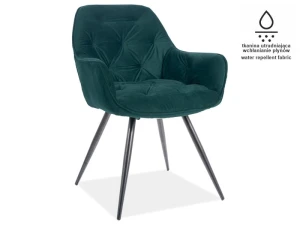 Signal Krzesło Cherry Matt Velvet 75 Czarny Stelaż / Zielony