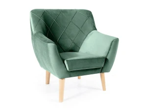 Signal Fotel Kier 1 Velvet Zielony Bluvel 78 / Buk