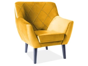 Signal Fotel Kier 1 Velvet Kolor Curry Bluvel 68 / Wenge