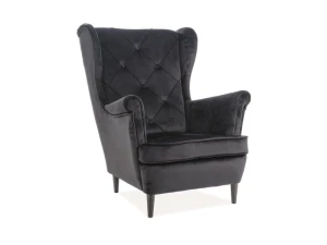 Signal Fotel Lady Velvet Czarny Bluvel 19 / Wenge