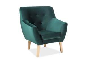 Signal Fotel Nordic 1 Velvet Kolor Zielony Tapicerka Bluvel 78 / Buk