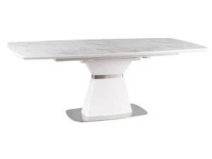 Signal Stół Saturn Ii Ceramic Biały Efekt Marmuru/Biały Mat 160(210)X90