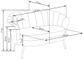 Halmar AMORINITO 2 XL sofa dwuosobowa wypoczynkowa musztardowy / czarny