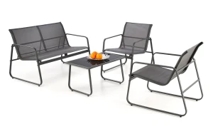 Halmar CONOR zestaw ogrodowy ( sofa + fotel 2x + ława ), ciemny popiel / jasny popiel