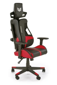 Halmar NITRO fotel gabinetowy eco skóra / tkanina, czarny / czerwony