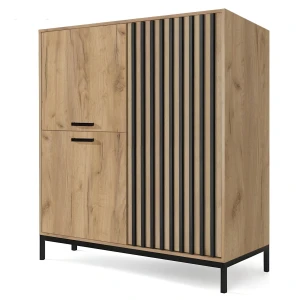 Halmar LAMINO KM-2 komoda dąb craft/czarny, nogi: czarny