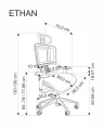 Halmar ETHAN fotel gabinetowy popielaty