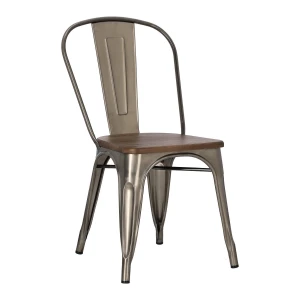D2.DESIGN Krzesło Paris Wood metaliczne sosna       orzech