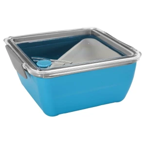 Intesi Lunch box Divided z widelcem 2,6l         niebieski ciemny