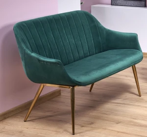 Halmar ELEGANCE 2 XL sofa tapicerka - ciemny zielony, nogi - złote