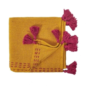 Intesi Pled Pompons 130x170 cm żółta