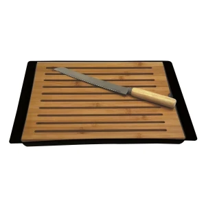 Intesi Zestaw deska do krojenia + nóż 38x27 cm   czarna
