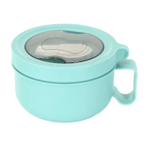 Intesi Okrągły Lunch box niebieski z widelcem