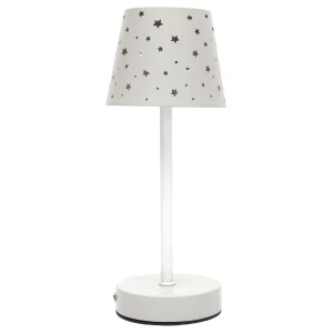 Intesi Lampa stołowa ładowana z ażurowymi        gwiazdkami biała