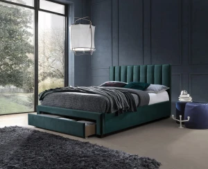 Halmar GRACE 140 łóżko z szufladami c. zielony velvet