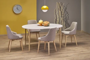 Halmar PIVOT stół rozkładany 102-142x102x75 cm, blat - kaszmir, nogi - naturalny