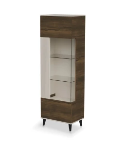 Halmar RANDOM 2 W-1 witryna kaszmir / orzech / czarny