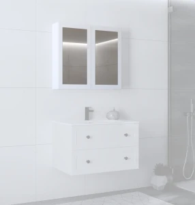 Halmar TORETO Szafka lustrzana 70x80/2D (MDF ramiak) biały