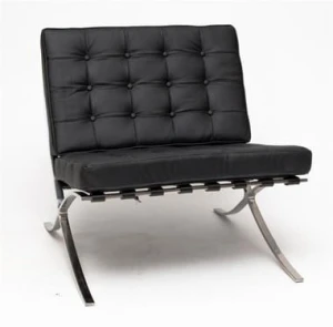 D2.DESIGN Fotel BA1 czarna eko skóra