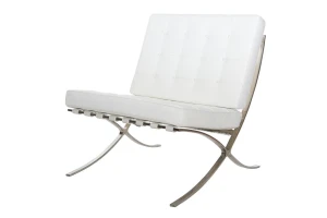D2.DESIGN Fotel BA1 skóra naturalna biała
