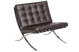 D2.DESIGN Fotel BA1 skóra naturalna brązowa