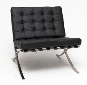 D2.DESIGN Fotel BA1 skóra naturalna czarna