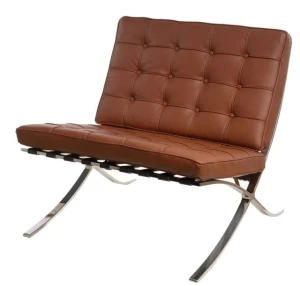 D2.DESIGN Fotel BA1 skóra naturalna jasno brązowa