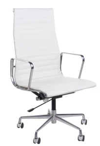 D2.DESIGN Fotel biurowy CH1191T biała skóra/chrom