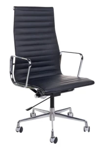 D2.DESIGN Fotel biurowy CH1191T czarna skóra/chrom