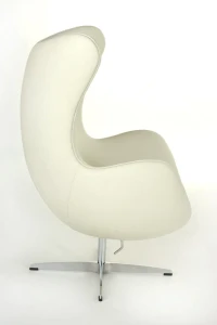 D2.DESIGN Fotel Jajo biała skóra 01 Premium