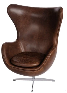 D2.DESIGN Fotel Jajo brązowy ciemny vintage Premium